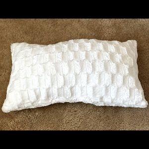 Luxurious White Textured Fur Pillow